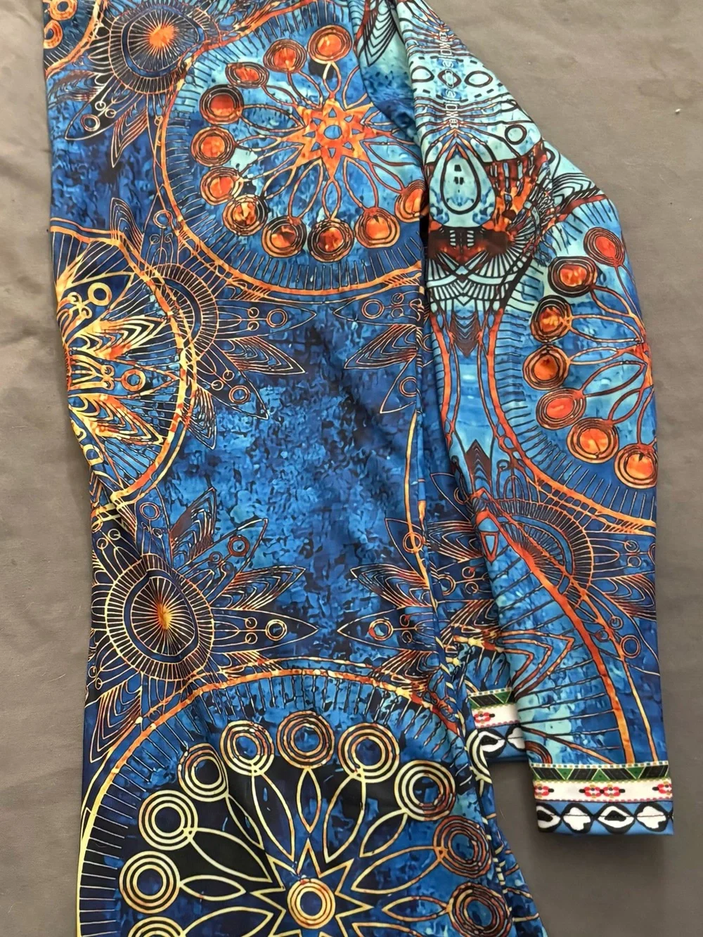 Blue Patterned Tunic Top - Blue -